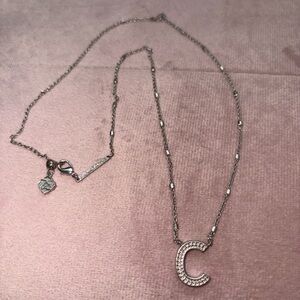 Kendra Scott silver pendant C necklace